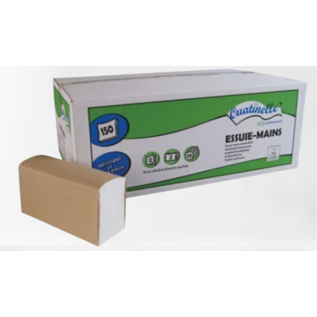 EMP PLIE Z BLANC 22X23 - 2 PL - 150 FT ( 25 paquets) - GLOBAL HYGIENE