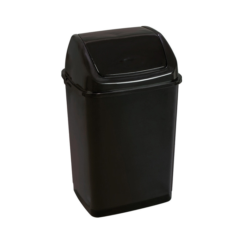 POUBELLE COUVERCLE BASCULANT 35L PLASTIQUE NOIRE ADELYA